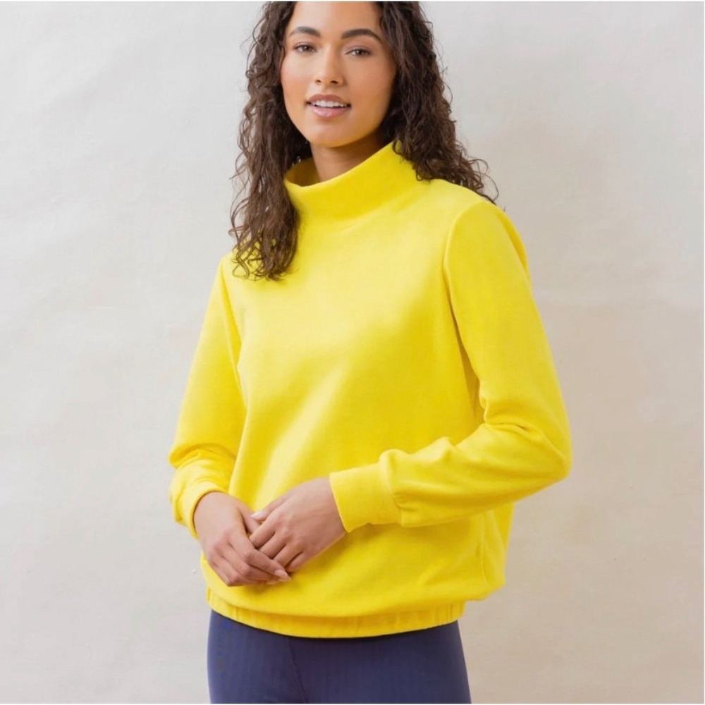 Dudley Stephens‎ Tuckernuck Baldwin turtleneck terry fleece pullover L yellow